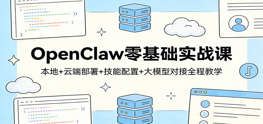 OpenClaw零基础实战课：本地+云端部署+技能配置+大模型对接全程教学-千汇网创