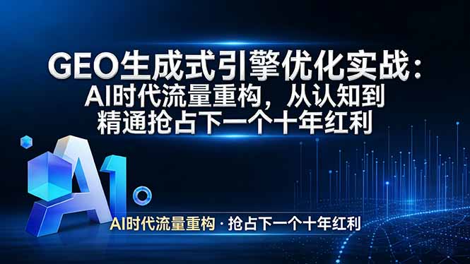 GEO 生成式引擎优化实战：AI时代流量重构，从认知到精通抢占下一个十年红利-千汇网创