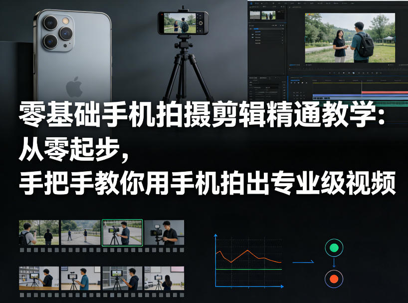 零基础手机拍摄剪辑精通教学：从零起步，手把手教你用手机拍出专业级视频-千汇网创