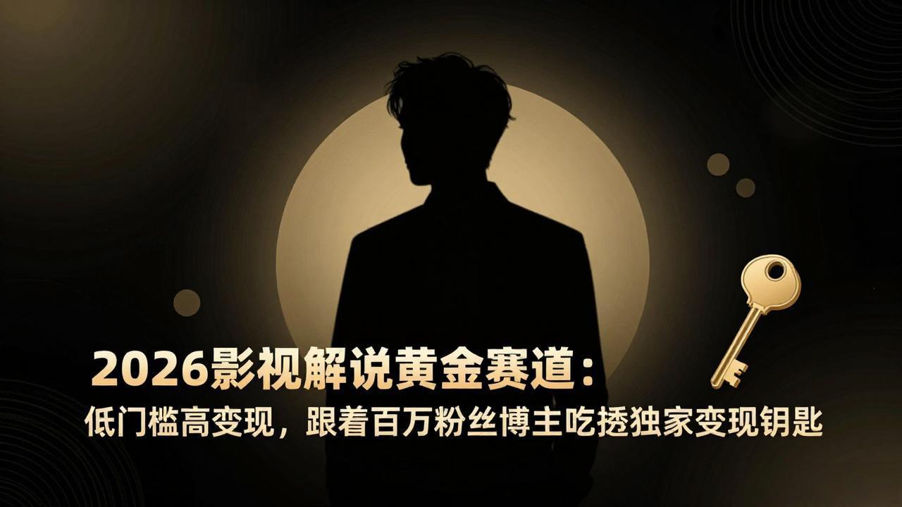 2026影视解说黄金赛道：低门槛高变现，跟着百万粉丝博主吃透独家变现钥匙-千汇网创