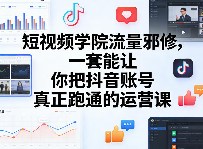 短视频学院流量邪修，一套能让你把抖音账号真正跑通的运营课-千汇网创