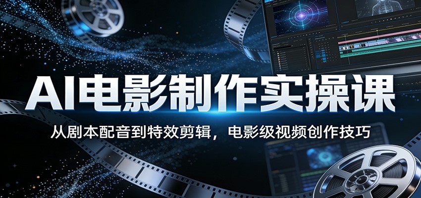 AI电影制作实操课：从剧本配音到特效剪辑，电影级视频创作技巧-千汇网创