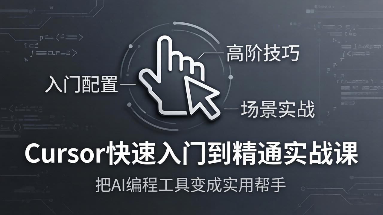 Cursor快速入门到精通实战课：入门配置+高阶技巧+场景实战，把AI编程工具变成实用帮手-千汇网创