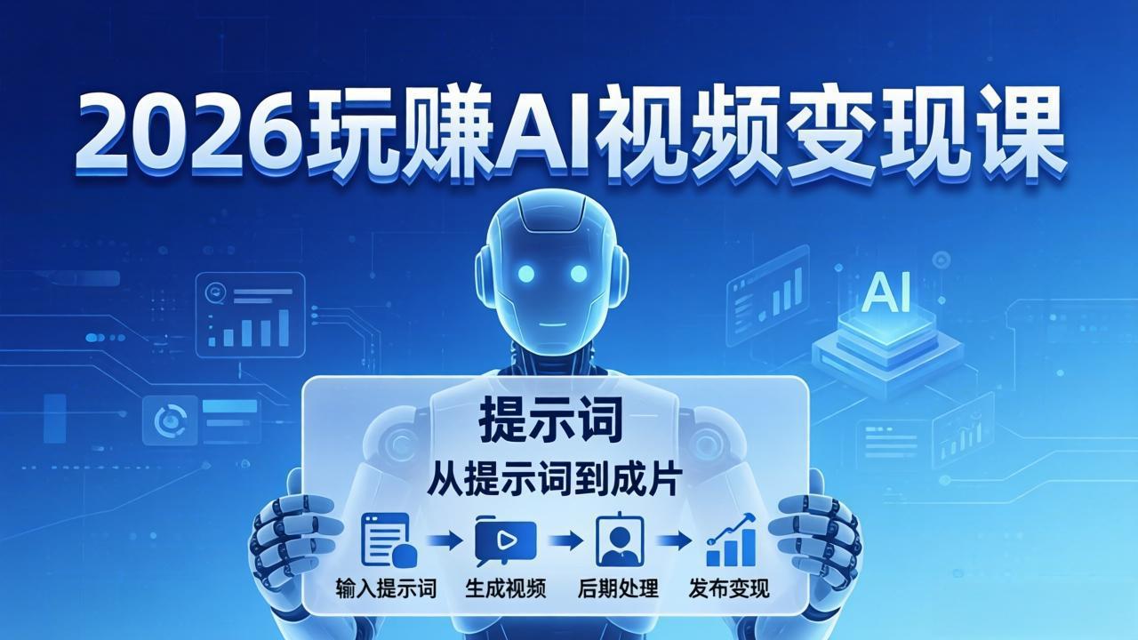 2026玩赚AI视频变现课：掌握 AI 视频全流程技能，从提示词到成片高效产出-千汇网创