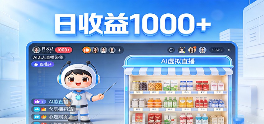 不用露脸不用说话，24小时自动卖货赚钱，全天自动直播，收益看得见-千汇网创