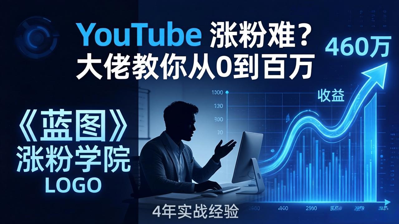 YouTube 涨粉难？《蓝图涨粉学院》：4 年赚 460 万的大佬教策略，从0到百万有路径！-千汇网创