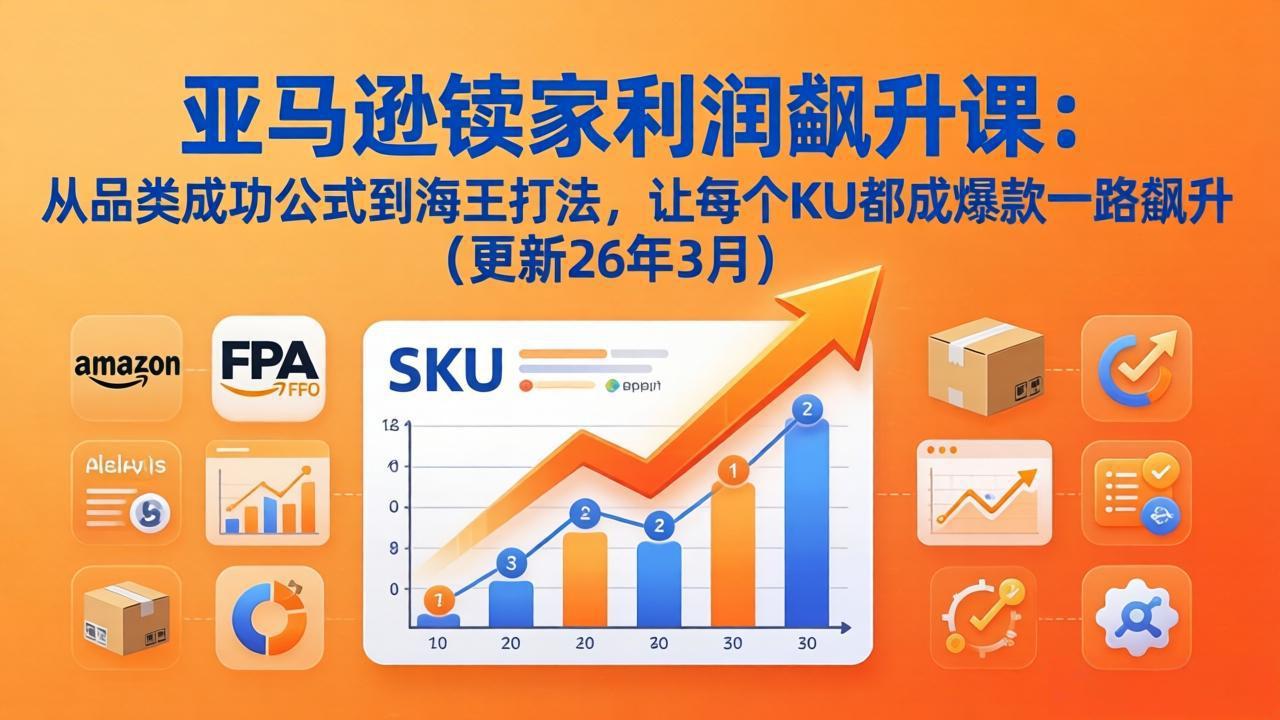 亚马逊卖家利润飙升课：从品类成功公式到海王打法，让每个SKU都成爆款一路飙升(更新26年3月-千汇网创