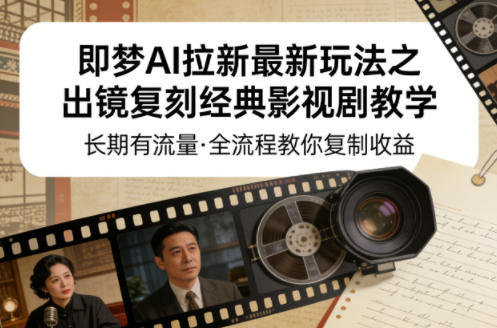 即梦AI拉新最新玩法之出镜复刻经典影视剧教学，长期有流量，全流程教你复制收益-千汇网创