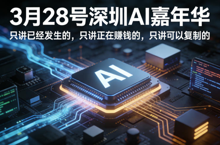 3月28号深圳AI嘉年华，只讲已经发生的，只讲正在賺钱的，只讲可以复制的-千汇网创