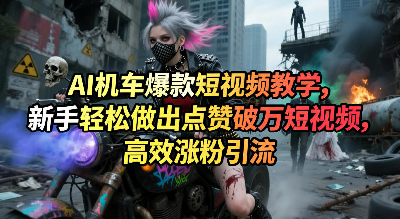 AI机车爆款短视频教学，新手轻松做出点赞破万短视频，高效涨粉引流-千汇网创