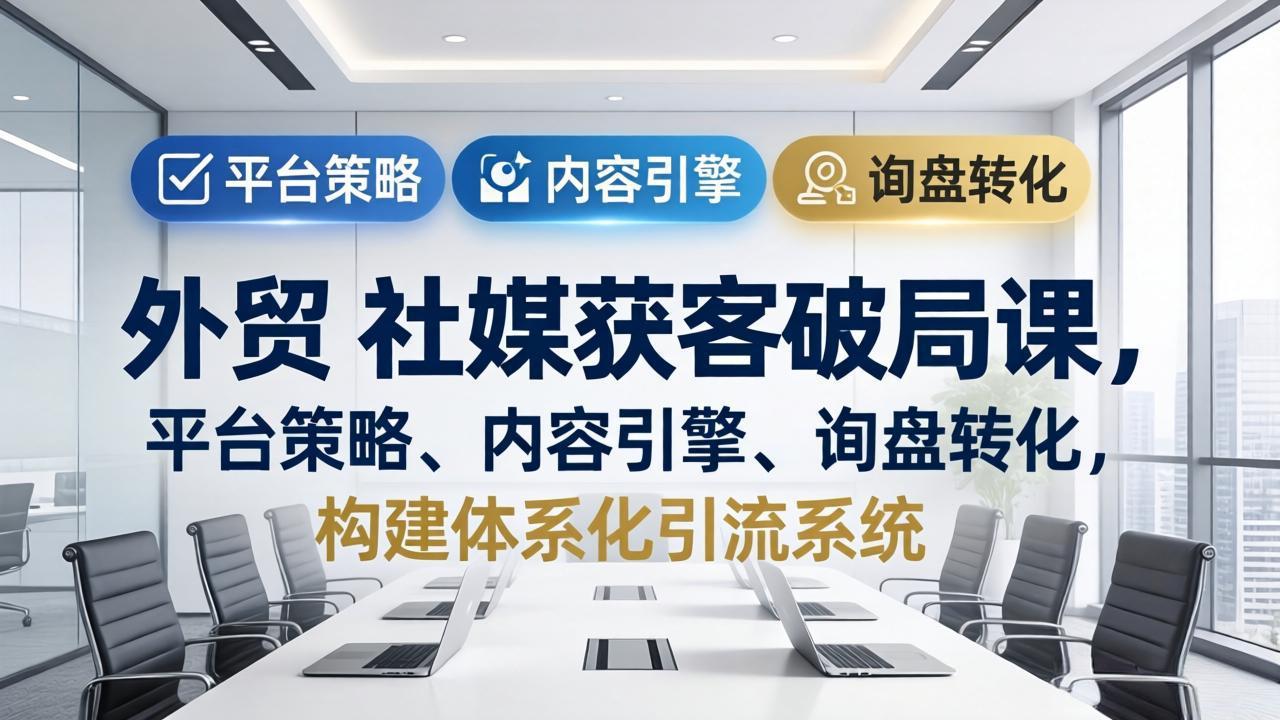 外贸 社媒获客破局课，平台策略、内容引擎、询盘转化，构建体系化引流系统(更新26年3月-千汇网创