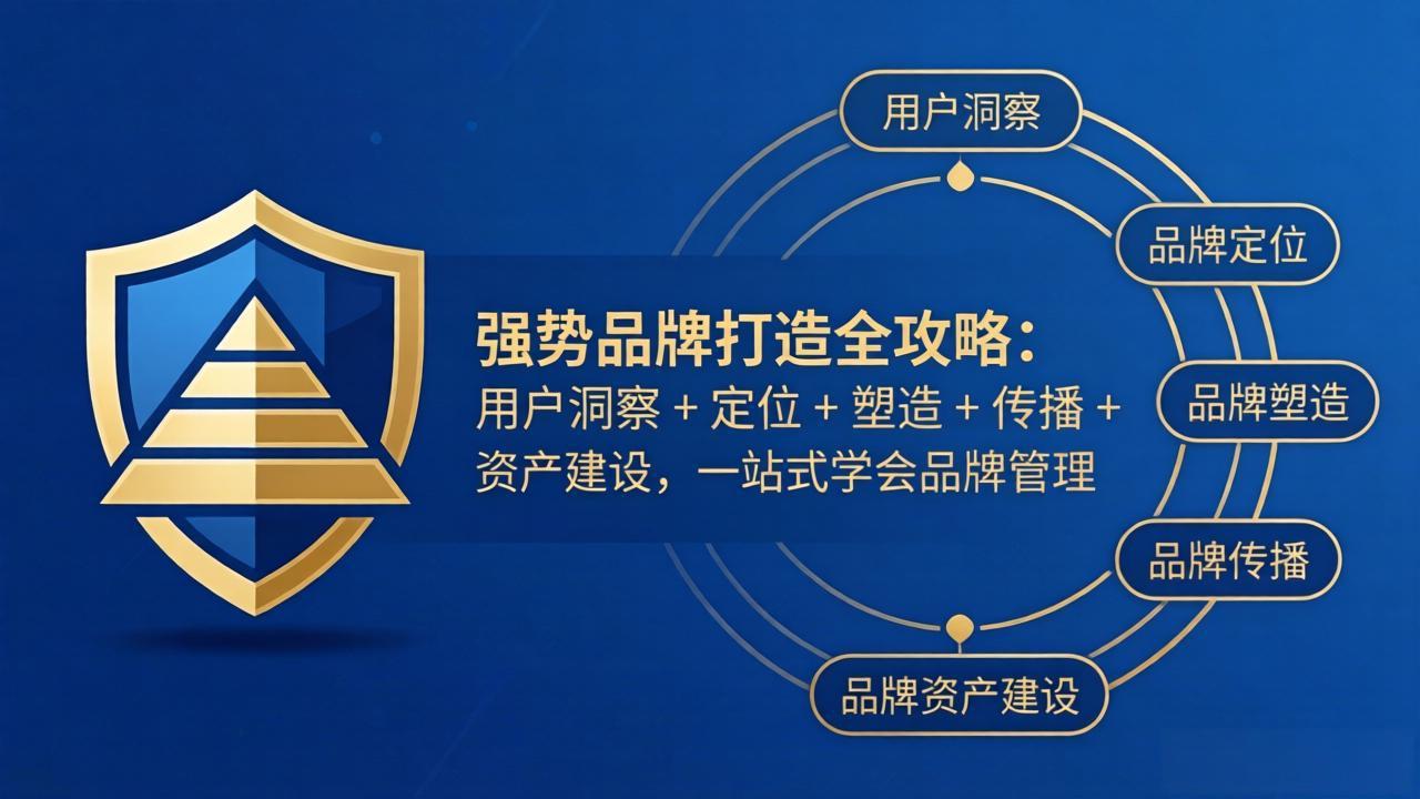 强势品牌打造全攻略：用户洞察 + 定位 + 塑造 + 传播 + 资产建设，一站式学会品牌管理-千汇网创