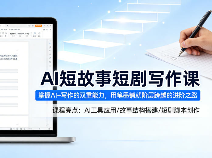 AI短故事短剧写作课，掌握AI+写作的双重能力，用笔墨铺就阶层跨越的进阶之路-千汇网创