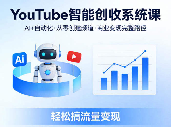 YouTube智能创收系统课，AI+自动化，从零创建YouTube频道并实现商业变现的完整路径，轻松搞流量变现-千汇网创