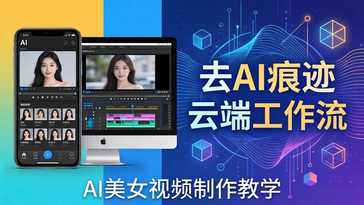 AI美女视频制作教学：去AI痕迹，云端工作流出图，手机电脑均可，不需要配置-千汇网创