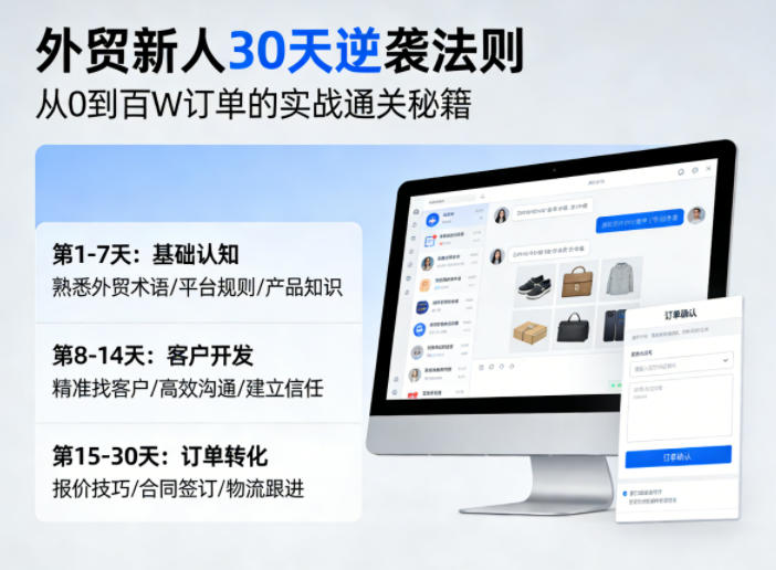 外贸新人30天逆袭法则，教你从0到百W订单的实战通关秘籍-千汇网创