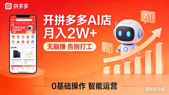 开一家拼多多AI店，月入2W+，无脑赚，告别打工，附SOP手册-千汇网创