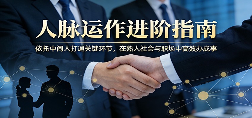 付费文章：人脉运作进阶指南，依托中间人打通关键环节，在熟人社会与职场中高效办成事-千汇网创
