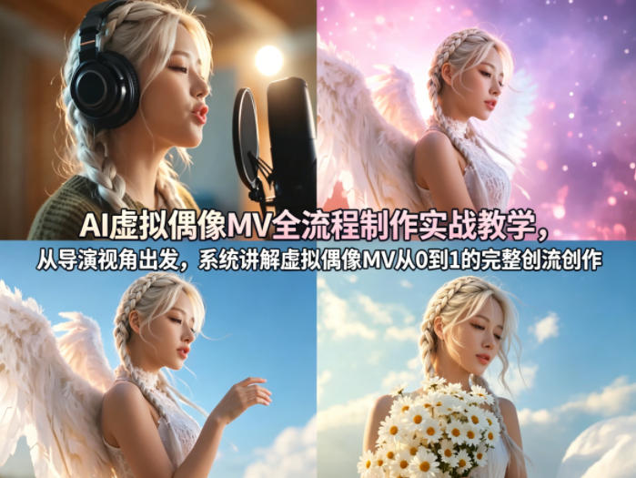 AI虚拟偶像MV全流程制作实战教学，从导演视角出发，系统讲解虚拟偶像MV从0到1的完整创作流程-千汇网创