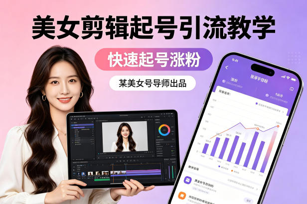 某美女号导师出品：美女剪辑起号引流教学，快速起号涨粉-千汇网创