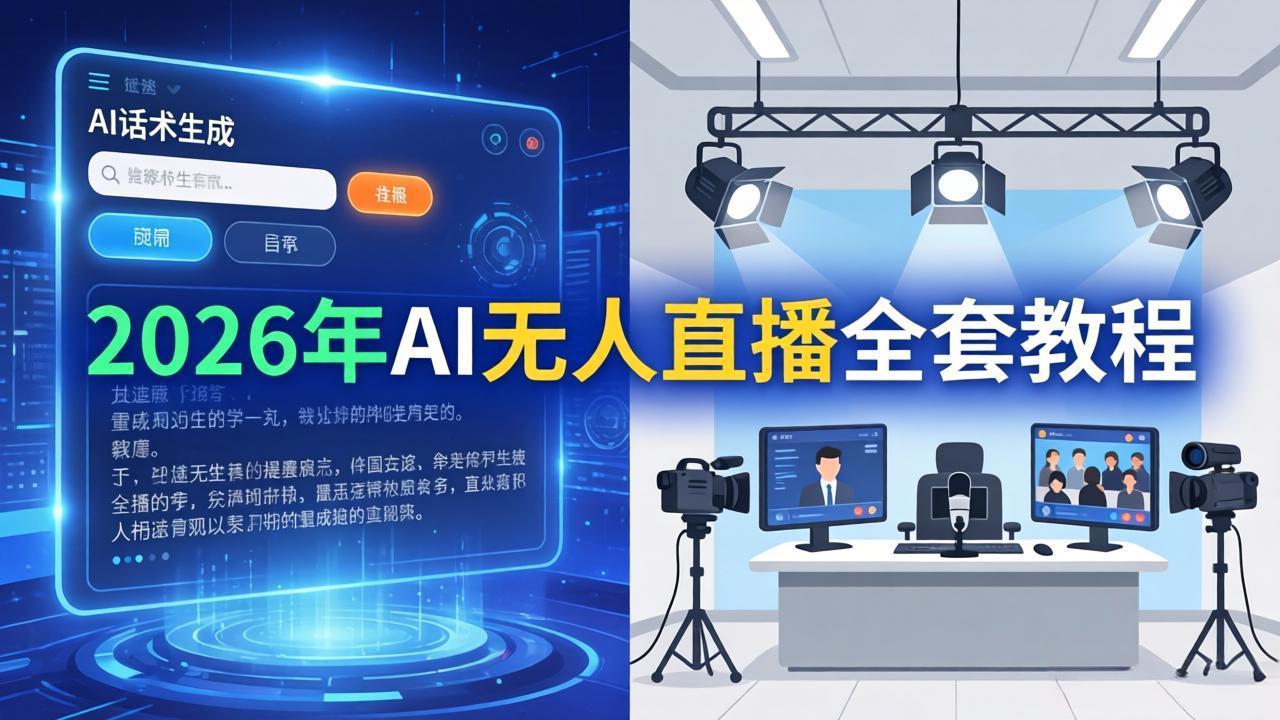 2026年AI无人直播全套教程：OBS安装+软件配置+直播间搭建+话术生成+一键开播实操-千汇网创