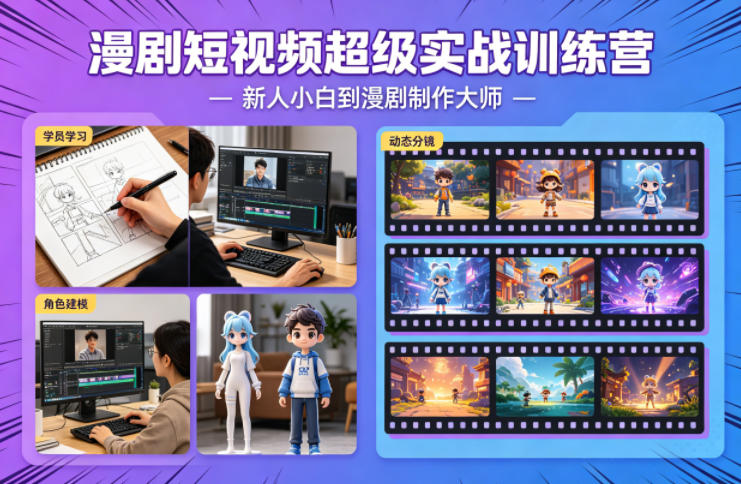 漫剧短视频超级实战训练营，新人小白到漫剧制作大师-千汇网创
