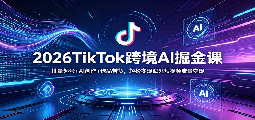 2026TikTok跨境AI掘金课：批量起号+AI创作+选品带货，轻松实现海外短视频流量变现-千汇网创