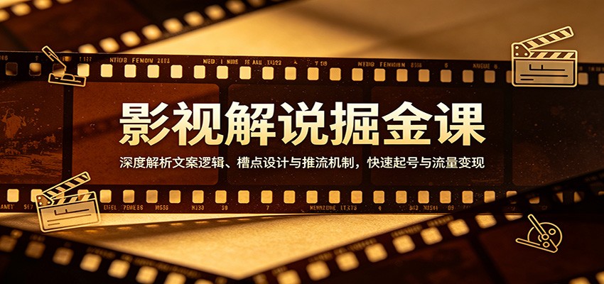 影视解说掘金课：深度解析文案逻辑、槽点设计与推流机制，快速起号与流量变现-千汇网创