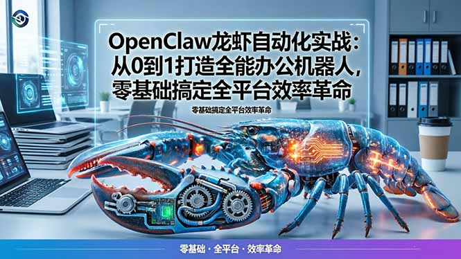 OpenClaw龙虾自动化实战：从0到1打造全能办公机器人，零基础搞定全平台效率革命-千汇网创