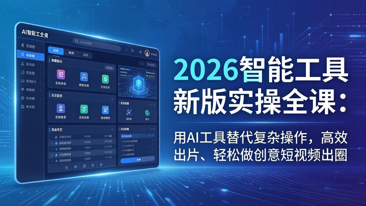 2026智能工具新版实操全课：用AI工具替代复杂操作，高效出片、轻松做创意短视频出圈-千汇网创