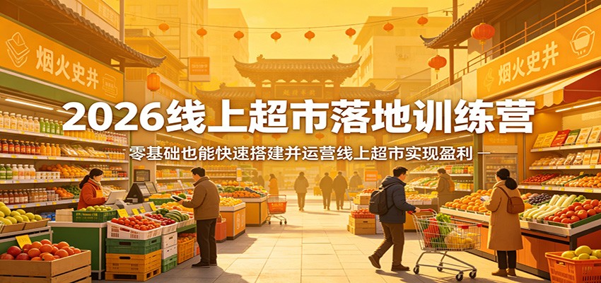 2026线上超市落地训练营，零基础也能快速搭建并运营线上超市实现盈利-千汇网创