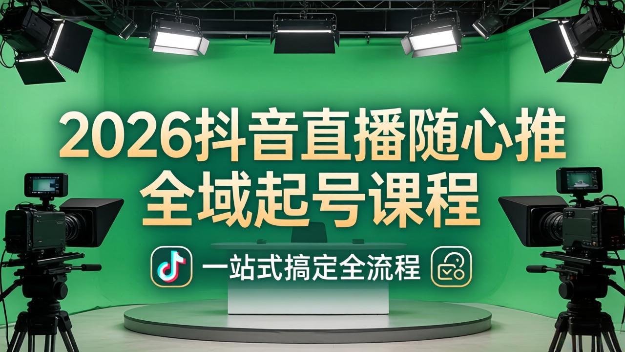 2026抖音直播随心推全域起号课程：一站式搞定直播起号、稳号、放量全流程(更新4月-千汇网创