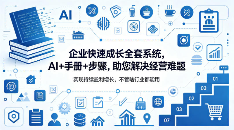 企业快速成长全套系统，AI+手册+步骤，助您解决经营难题，实现持续盈利增长，不管啥行业都能用-千汇网创
