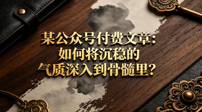 某公众号付费文章：如何将沉稳的气质深入到骨髓里？-千汇网创