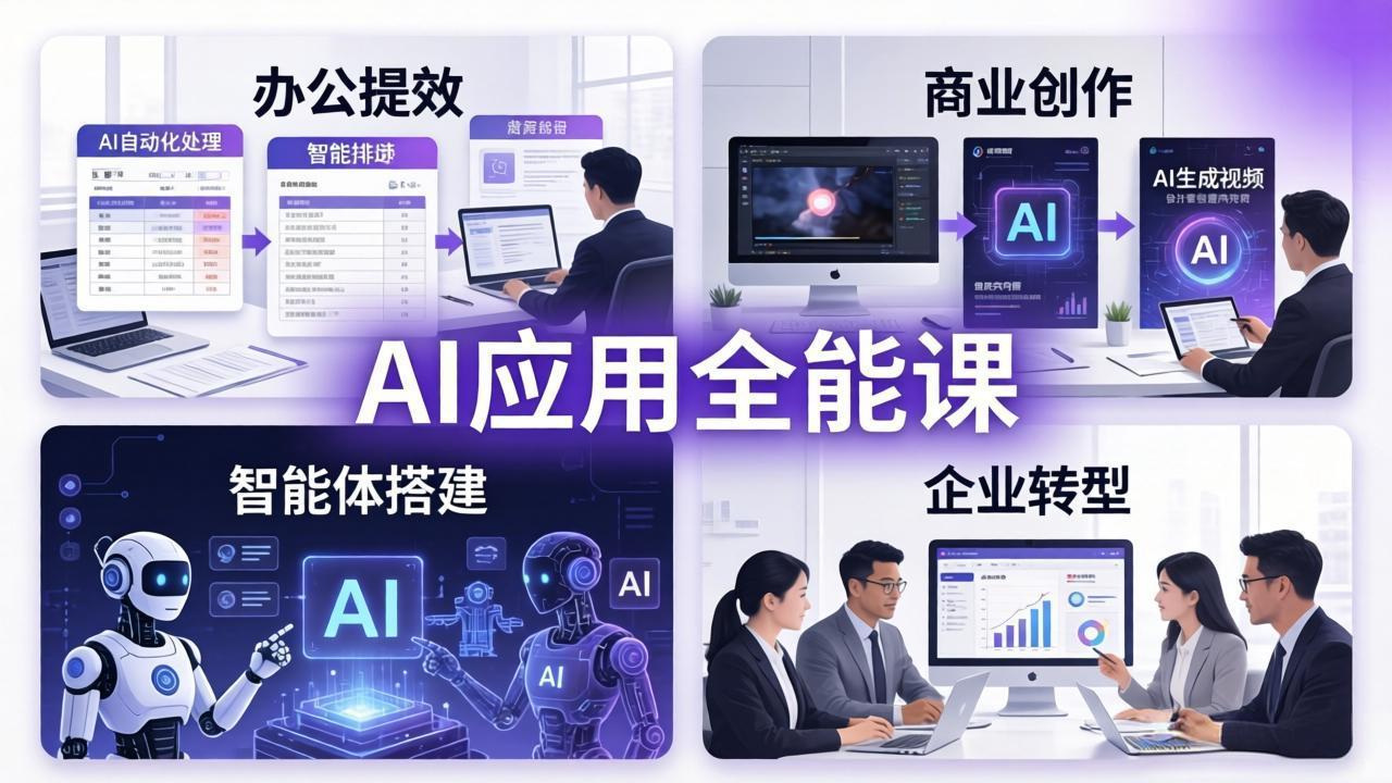 AIGC 应用师全能课-更新：办公提效、商业创作、智能体搭建、企业转型，一站式学会AI应用-千汇网创
