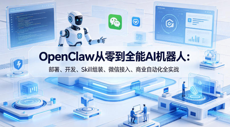 OpenClaw从零到全能AI机器人：部署、开发、Skill组装、微信接入、商业自动化全实战-千汇网创