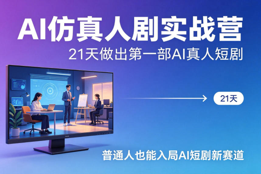 AI仿真人剧实战营，21天做出第一部AI真人短剧，普通人也能入局AI短剧新赛道(更新)-千汇网创