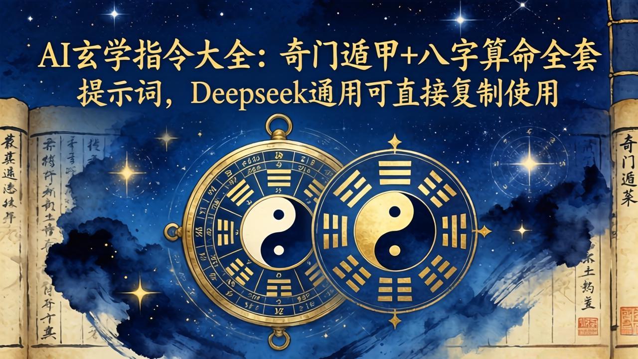 AI玄学指令大全：奇门遁甲+八字算命全套提示词，Deepseek通用可直接复制使用-千汇网创