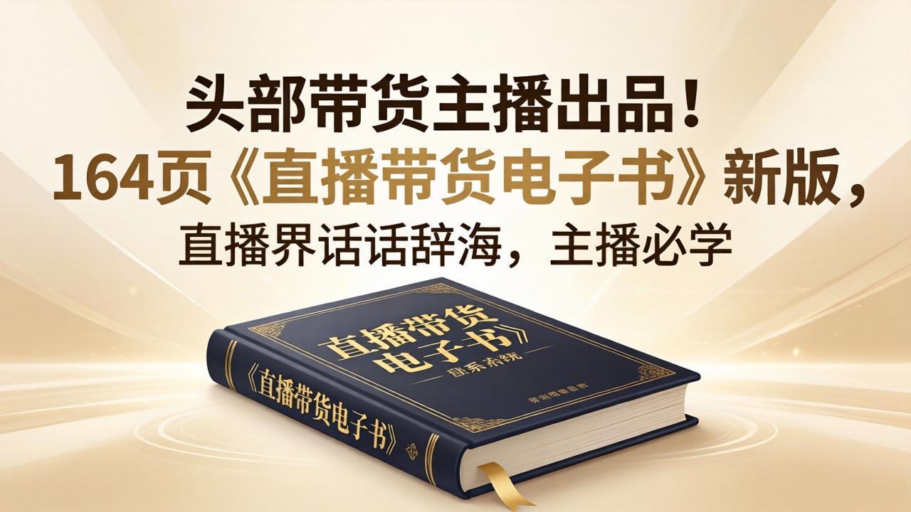 头部带货主播出品！164页《直播带货电子书》新版，直播界话术辞海，主播必学-千汇网创