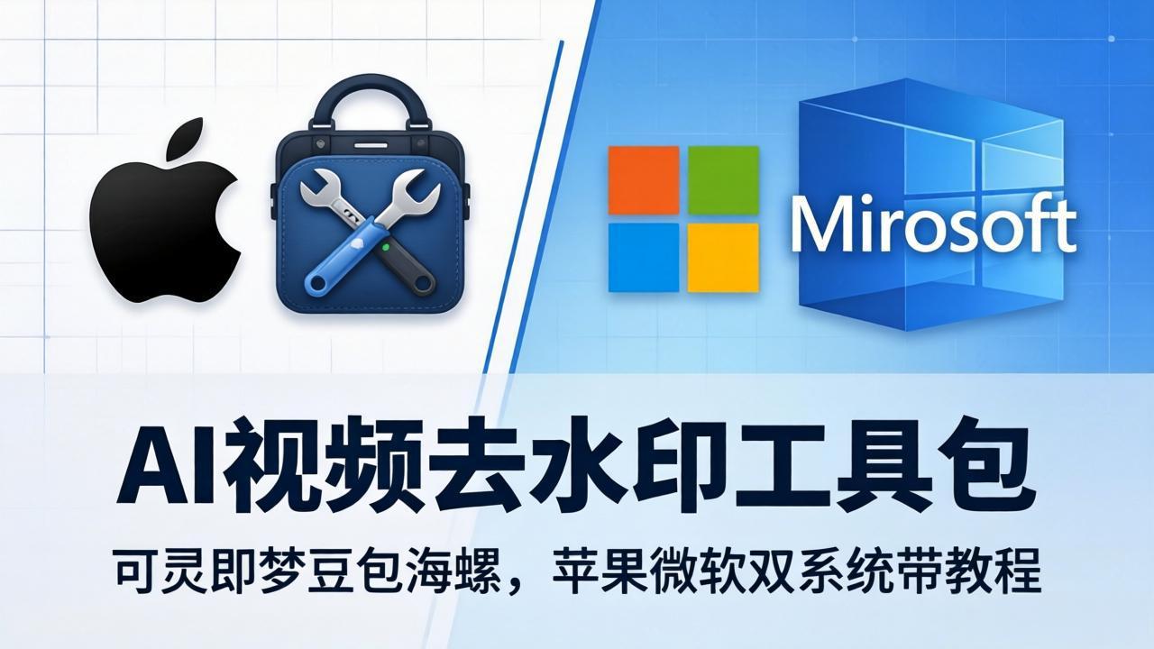 AI视频去水印工具包：可灵即梦豆包海螺，苹果微软双系统带教程-千汇网创