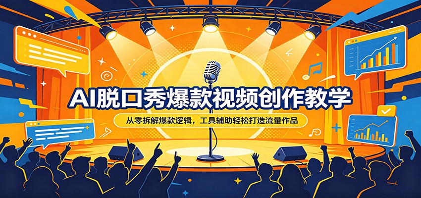 AI脱口秀爆款视频创作教学：从零拆解爆款逻辑，工具辅助轻松打造流量作品-千汇网创